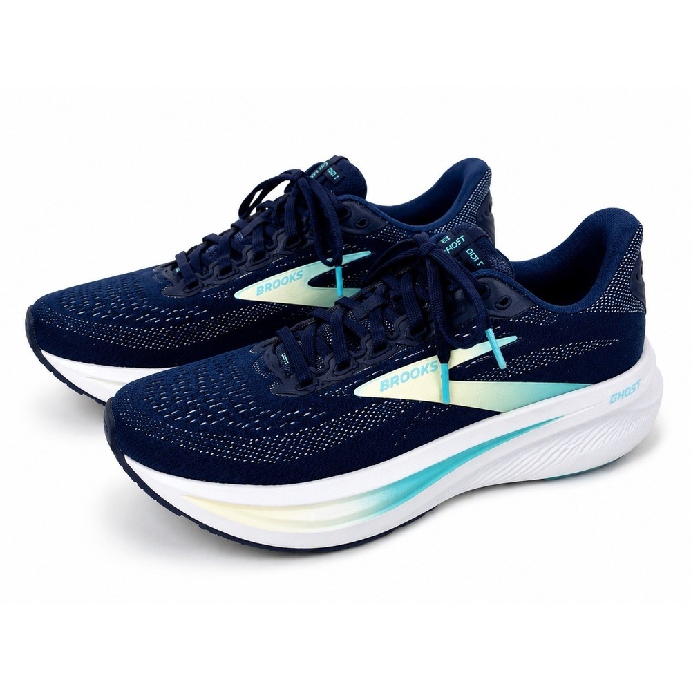 Brooks Ghost 17 Women's 2025 Running Shoes‎ Navy Blue Aqua Sneakers 6.5 US 37.5